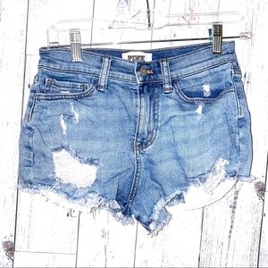 VS PINK jean shorts distressed 26 / 2 cut offs